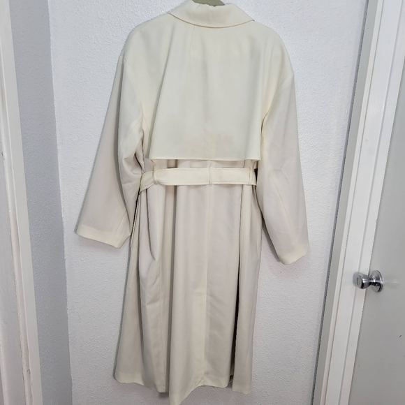 J Crew Trench coat in wool blend Size 16 NWT Cream - Picture 6 of 12